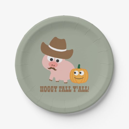 Hoggy Herfst Y'all Papieren Bordje (Voorkant)