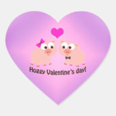 Hoggy Valentijnsdag Pig Love Hart Sticker (Voorkant)