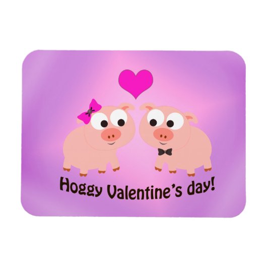 Hoggy Valentijnsdag Pig Love Magneet (Horizontaal)