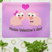 Hoggy Valentijnsdag Pig Love Theedoek (Gevouwen)