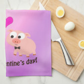 Hoggy Valentijnsdag Pig Love Theedoek (Quarter Fold)