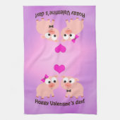 Hoggy Valentijnsdag Pig Love Theedoek (Verticaal)