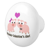 Hoggy Valentijnsdag Pigs Keramische Knop (Rechts)