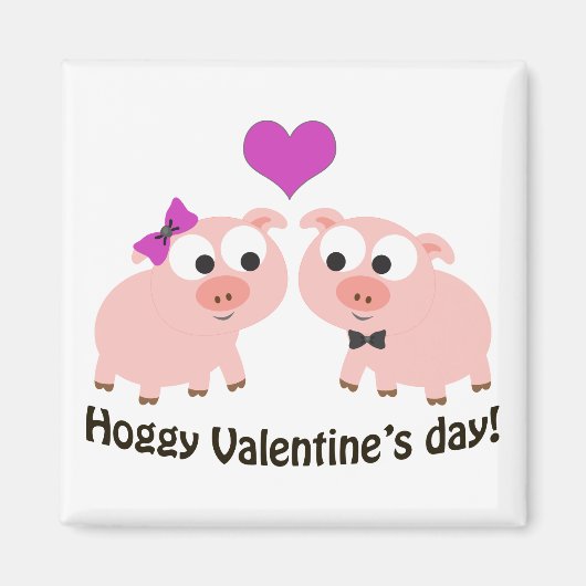 Hoggy Valentijnsdag Pigs Magneet (Voorkant)