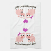 Hoggy Valentijnsdag Pigs Theedoek (Verticaal)