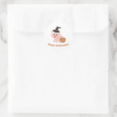 Hoggy Walloween. Ronde Sticker (Tas)