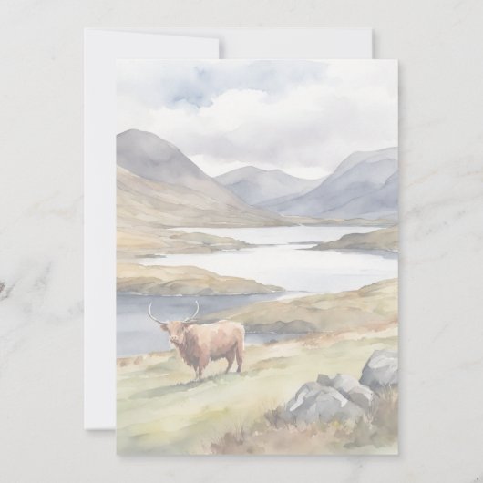 Hogland Coo Aquarel Uitnodiging (Achterkant)