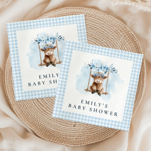 Hogland Koe Blauwe Jongen Baby Shower Servet