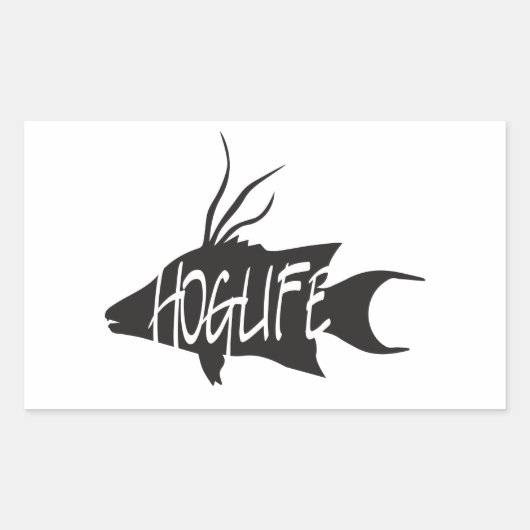 HogLife (Hogfish) Vinyl Decal Rechthoekige Sticker (Voorkant)