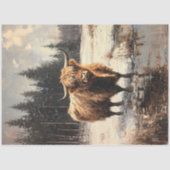 Hoglin Koe in Winterlandschap Decoupage Tissuepapier (Voorkant)
