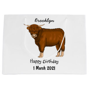 Hogline-illustratie van Schotse hooglander Groot Cadeauzakje