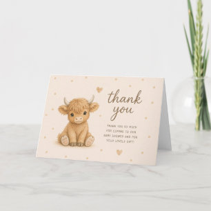 Hogline Koe Baby Shower Bedankt Kaart