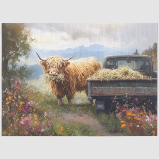 Hogline Koe Hooit Decoupage Kunst Tissuepapier (Voorkant)