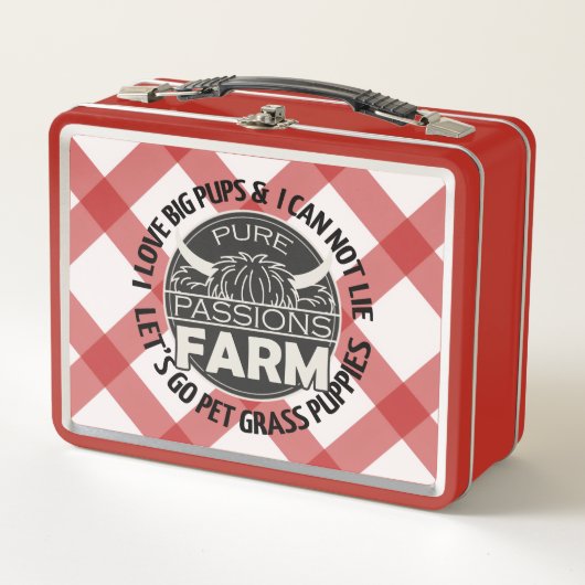 Hogline Koe Rode Gras Puppies Lunchbox (Voorkant)