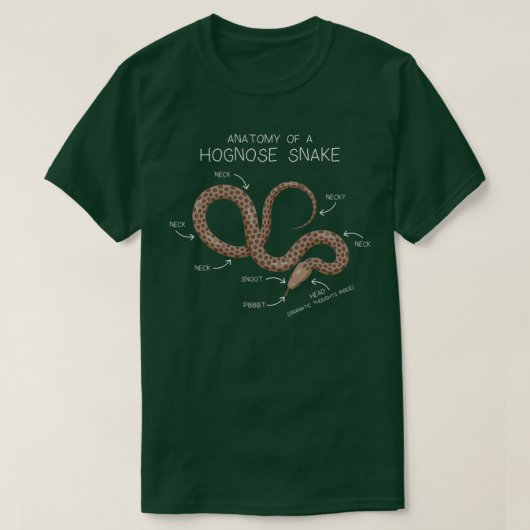 Hognose Snake-anatomie Geïnspireerde slang T-shirt (Design voorkant)