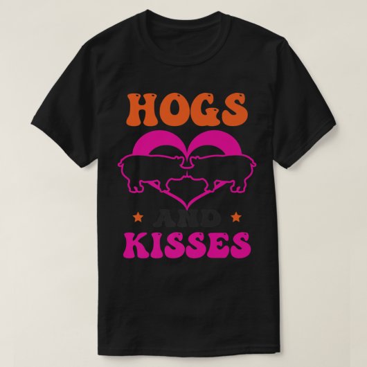 Hogs And Kisses Design Pig Valentines Premium 2711 T-shirt (Design voorkant)