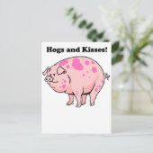 Hogs and Kisses Leuke Varken Hog Cartoon Briefkaart (Staand voorkant)