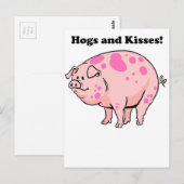Hogs and Kisses Leuke Varken Hog Cartoon Briefkaart (Voorkant / Achterkant)