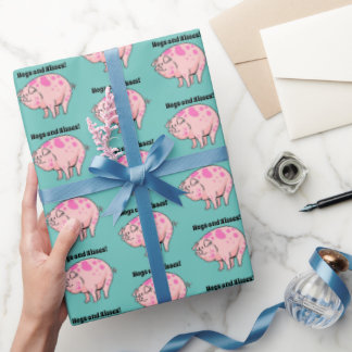 Hogs and Kisses Leuke Varken Hog Cartoon Cadeaupapier