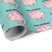 Hogs and Kisses Leuke Varken Hog Cartoon Cadeaupapier (Rol Hoek)