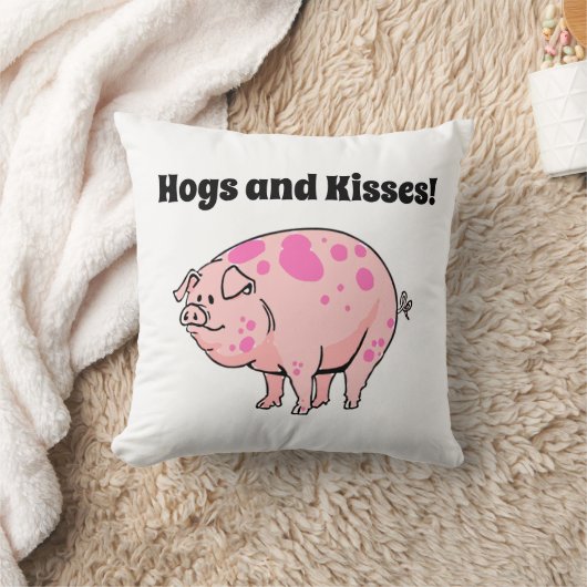 Hogs and Kisses Leuke Varken Hog Cartoon Kussen (Deken)