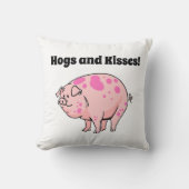 Hogs and Kisses Leuke Varken Hog Cartoon Kussen (Voorkant)