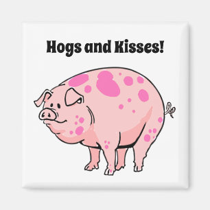 Hogs and Kisses Leuke Varken Hog Cartoon Magneet