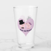 Hogs en Kisses Cute Pig Couple Glas (Achterkant)