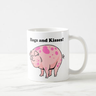 Hogs en Kisses Cute Pig Hog Cartoon Koffiemok