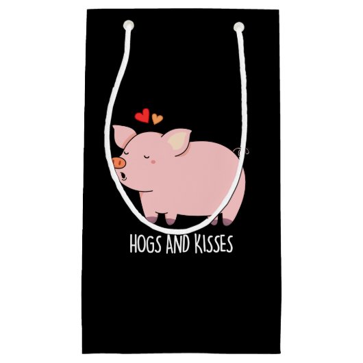 Hogs en Kisses Funny Hog Pig Dark BG Klein Cadeauzakje (Voorkant)