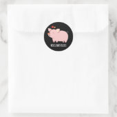 Hogs en Kisses Funny Hog Pig Dark BG Ronde Sticker (Tas)