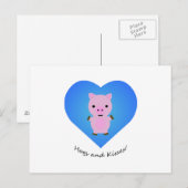 Hogs en Kisses Pig Briefkaart (Voorkant / Achterkant)