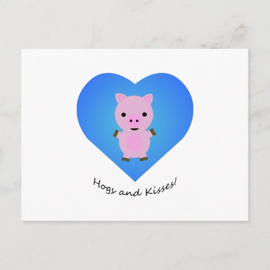 Hogs en Kisses Pig Feestdagenkaart (Voorkant)