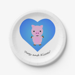 Hogs en Kisses Pig Papieren Bordje