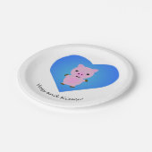 Hogs en Kisses Pig Papieren Bordje (Gekanteld)