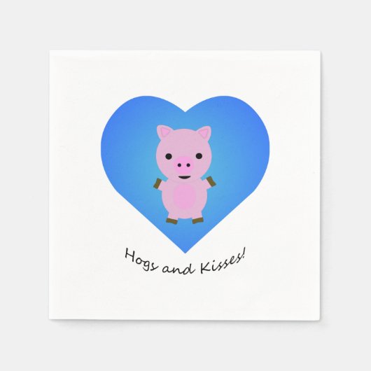 Hogs en Kisses Pig Servet (Voorkant)