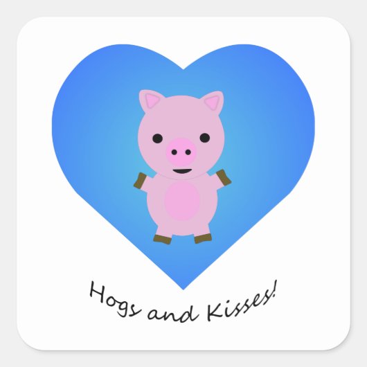 Hogs en Kisses Pig Vierkante Sticker (Voorkant)