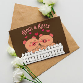 Hogs en Kisses Pigs Love Post Kaart