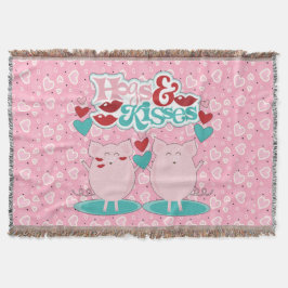 Hogs en Kisses Sweet Hearts Valentijn Deken