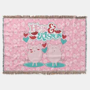 Hogs en Kisses Sweet Hearts Valentijn Deken