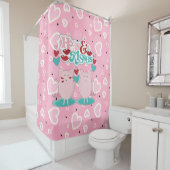 Hogs en Kisses Sweet Hearts Valentijn Douchegordijn (In situ)