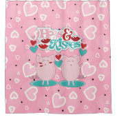 Hogs en Kisses Sweet Hearts Valentijn Douchegordijn (Voorkant)