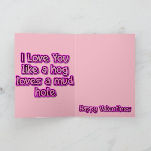 Hogs en Kisses Sweet Hearts Valentijn Feestdagen Kaart (Binnen)