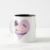Hogs en kussen! tweekleurige koffiemok (Voorkant links)