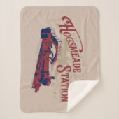 HOGSMEADE Station Retro Grafisch Sherpa Deken (Voorkant)