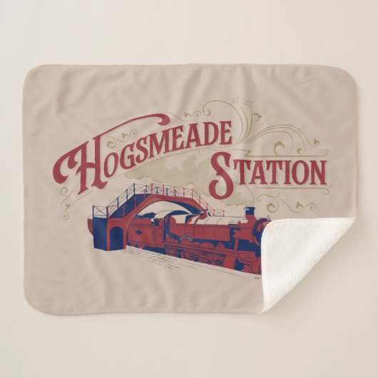 HOGSMEADE Station Retro Grafisch Sherpa Deken (Voorkant (horizontaal))