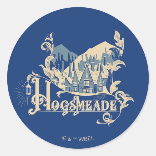 HOGSMEADE™ Village Graphic Ronde Sticker (Voorkant)