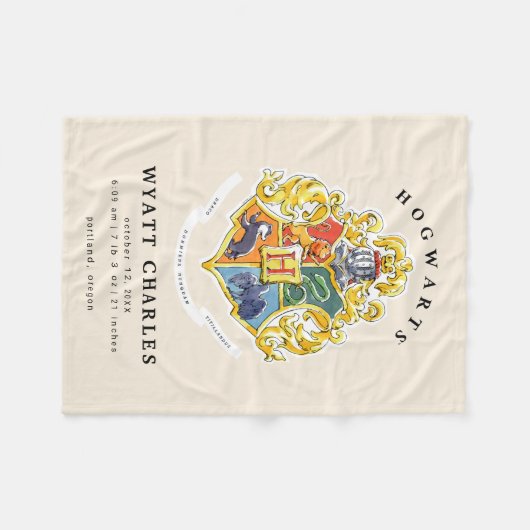 HOGWARTS™ Baby Birth Stats Fleece Blanket (Voorkant (Horizontaal))