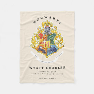 HOGWARTS™ Baby Birth Stats Fleece Blanket Deken