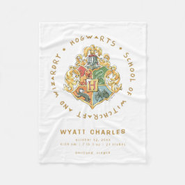 HOGWARTS™ Baby Birth Stats Fleece Blanket Deken